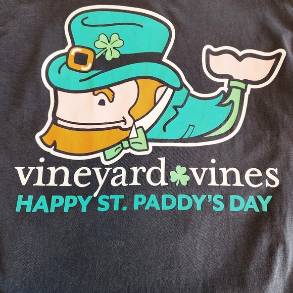 Vineyard Vines Happy St. Paddy's Day Long Sleeve Blue T-Shirt Men's Size XS - Picture 4 of 7